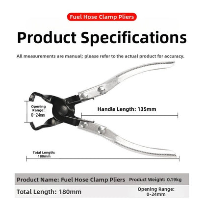 Auto Fuel Hose Clamp Pliers 024mm - Rust Resistant Alloy, Spring Action
