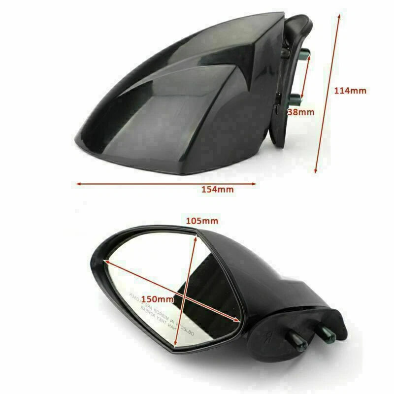 Set of 2 Black Mirrors for Yamaha Waverunner VX110 (F1S-U596C-10-00, F1S-U596B-10-00)