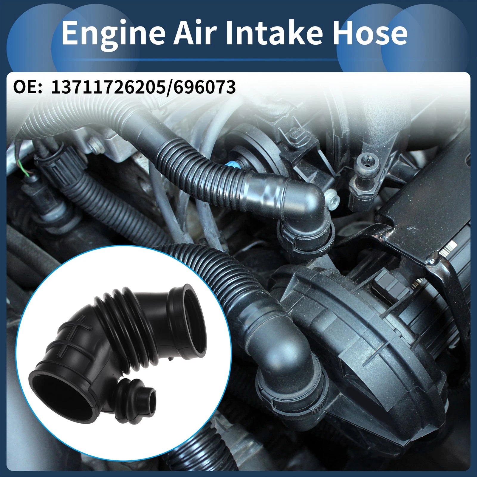 Engine Air Intake Hose Replacement for BMW 325i xDrive (1989–1991) Rubber