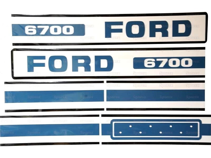 Bonnet Decal Set for Ford 6700 Tractors (1978–1981)