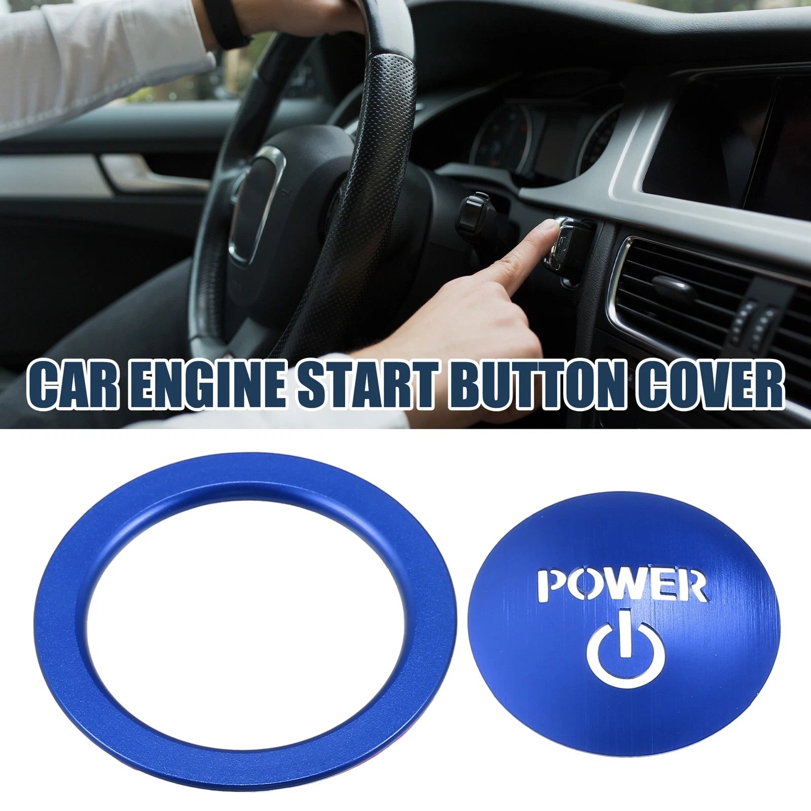 Engine Start Stop Button Cover Trim Replacement for Toyota Blue (2010–2018)
