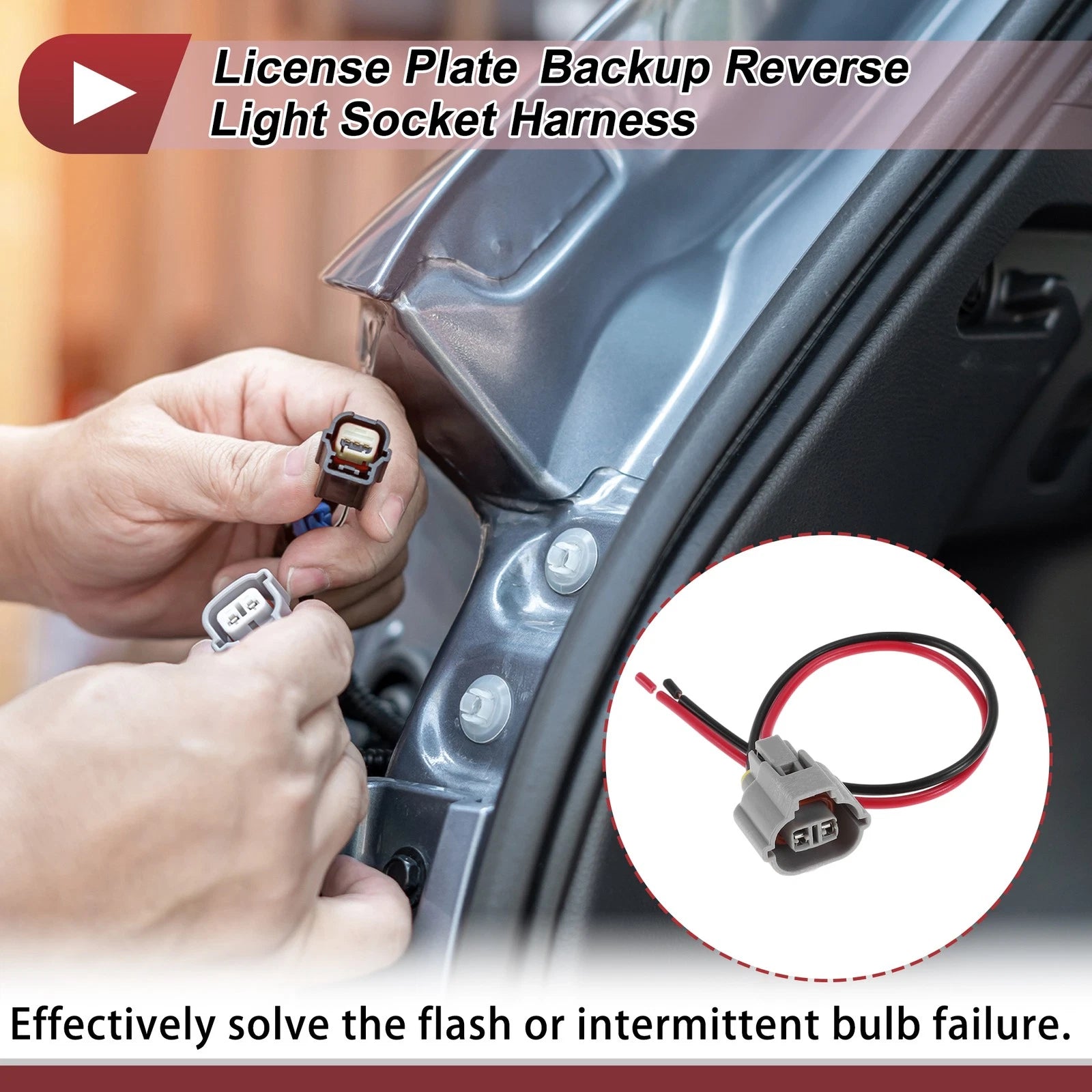 License Plate Light Socket Wiring Replacement for Toyota Corolla 1998–2002