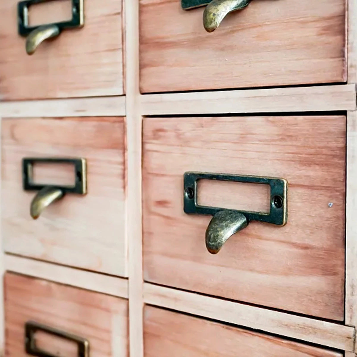 10PCS Antique Brass Cabinet Label Pulls for