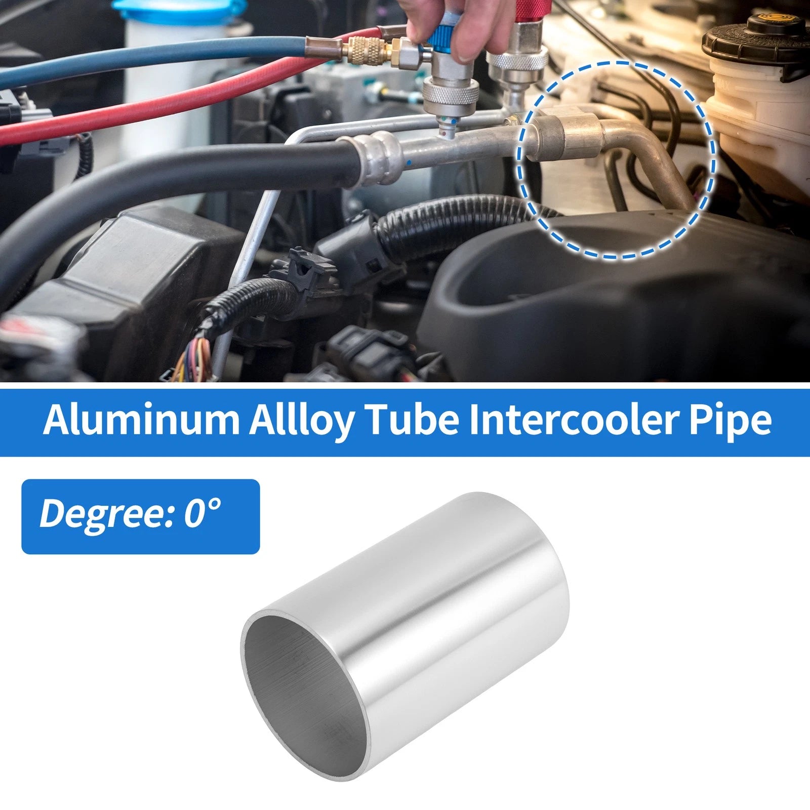 2.01" OD Intercooler Pipe for - Silver Tone, 3" L, 0.07" Thickness