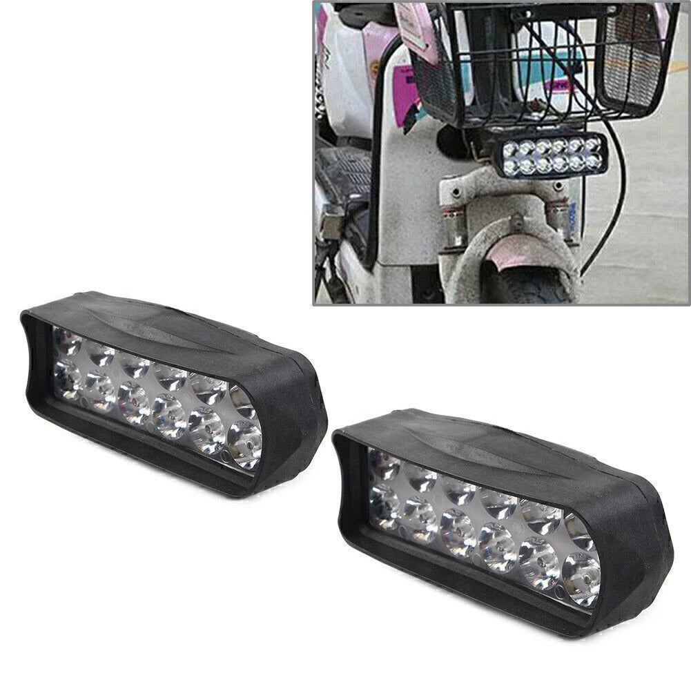 2X 12-LED Motorcycle Headlight Spot Fog Light Bulbs for UTV ATV