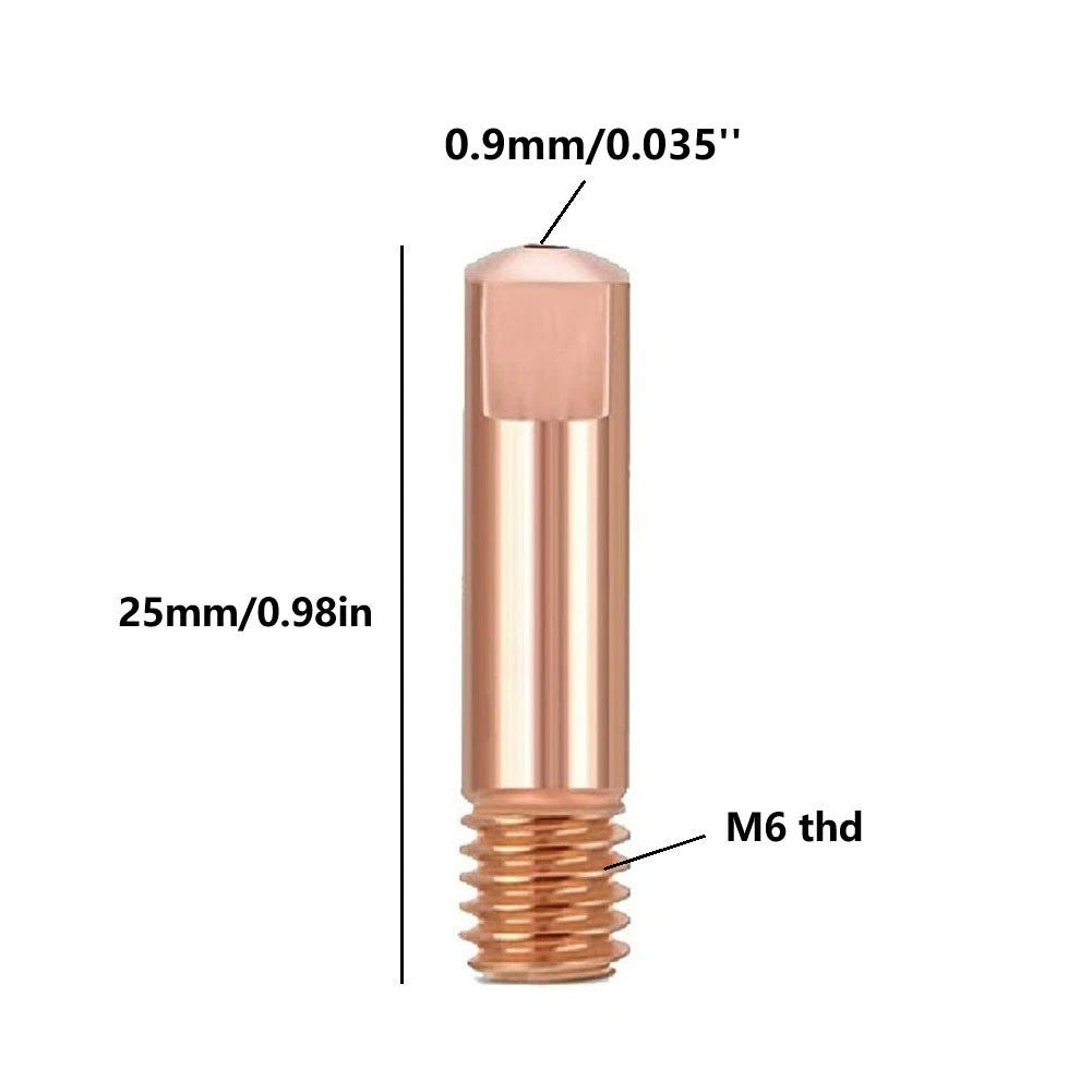 Set of 30 Copper Welding Contact Tips 0.035 Inch for Mig and Mag Torch
