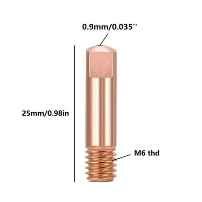Set of 30 Copper Welding Contact Tips 0.035 Inch for Mig and Mag Torch