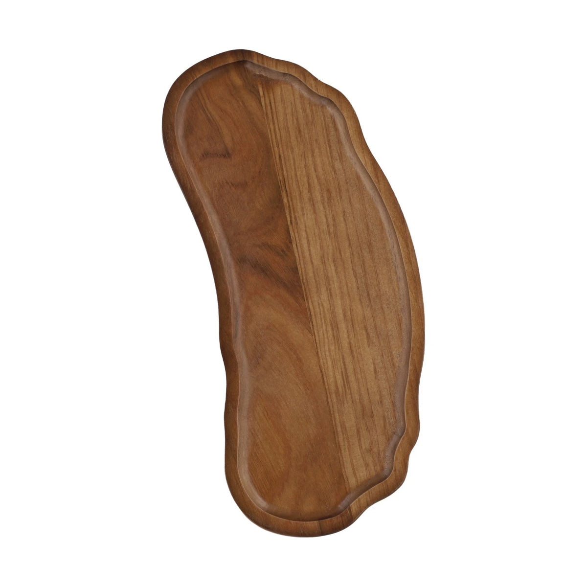 Natural Wood Irregular Oval Tray for Serving Dinner Snacks and Desserts