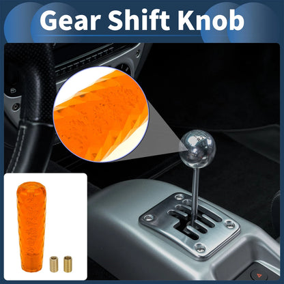 Set of 1 Gear Shifter Knob with 2 Adapters for Universal Fit (15cm)