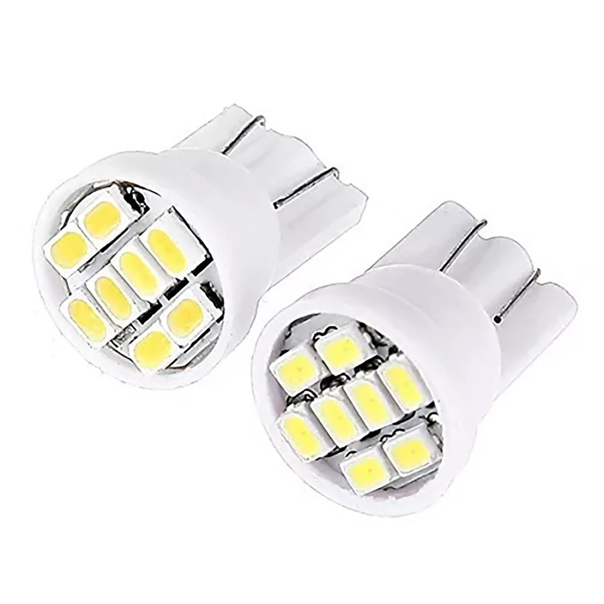 10Pcs T10 White LED Bulbs for Trunk License Plate Lights (12V)