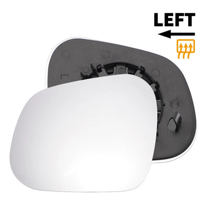 Left White Heated Mirror Glass for SEAT Altea (2007–2018)