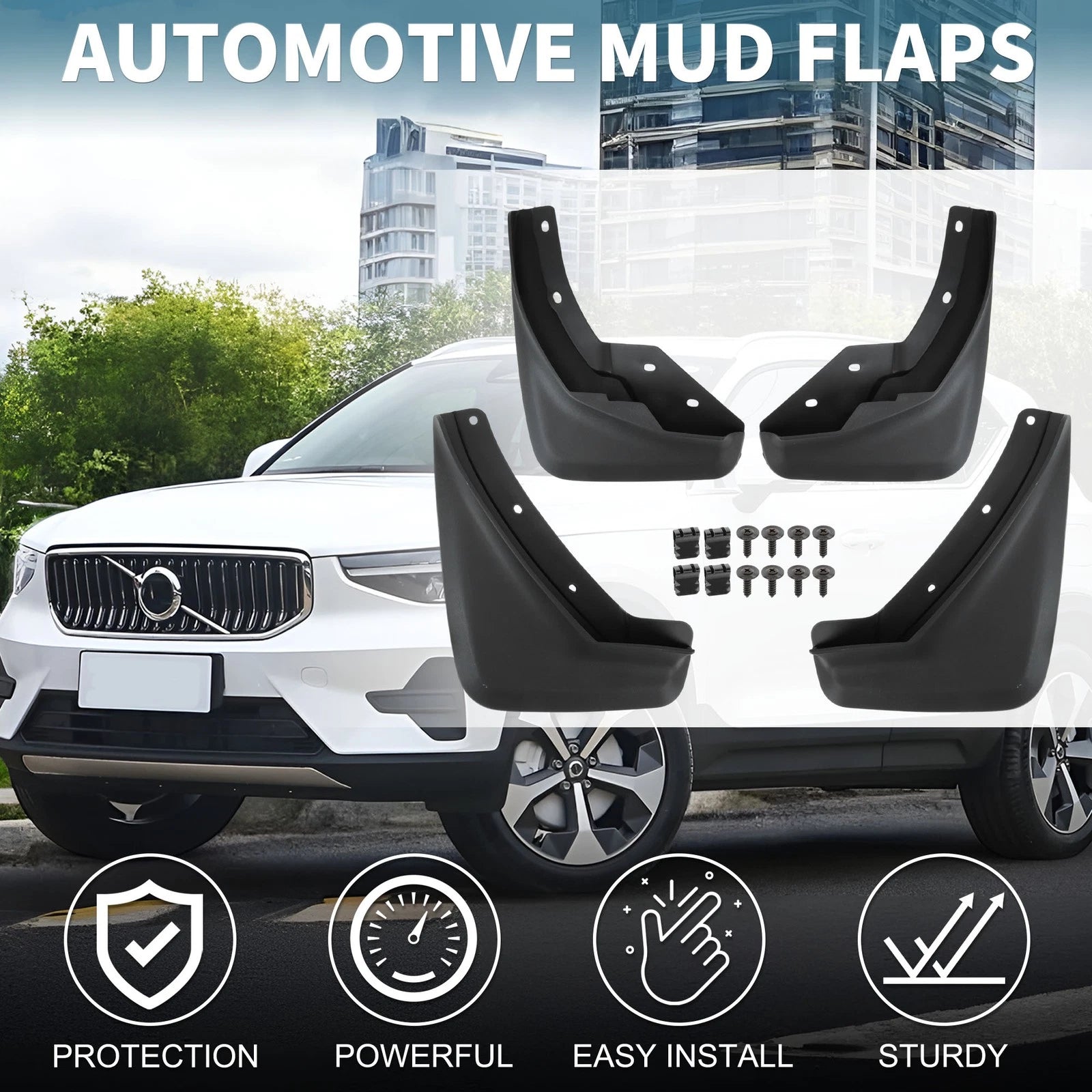 Mud Flaps Kit for Volvo XC40 (2018–2024) No-Drill Installation