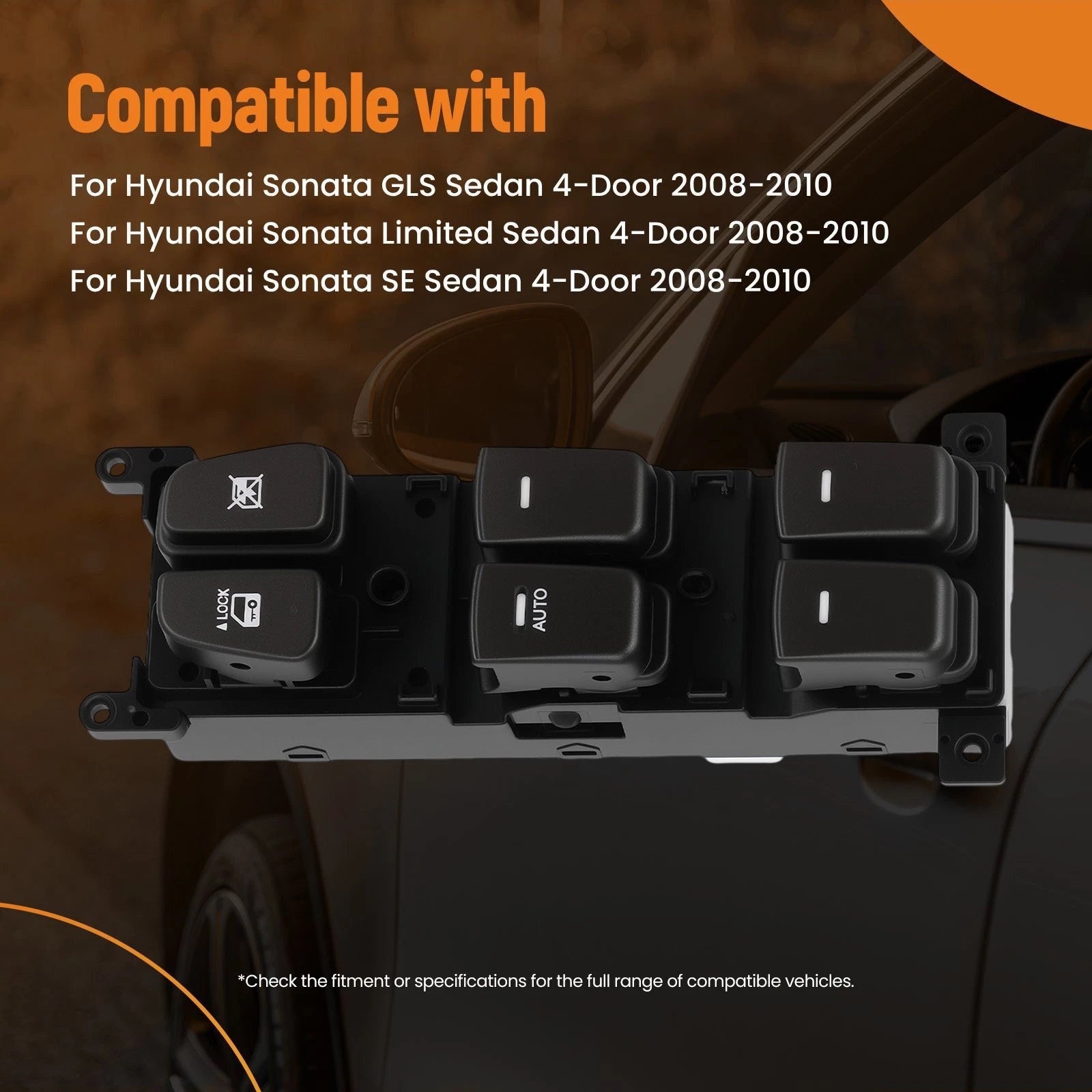Power Window Switch for Hyundai Sonata (2008–2010) 935703K600 DWS863 Front Left