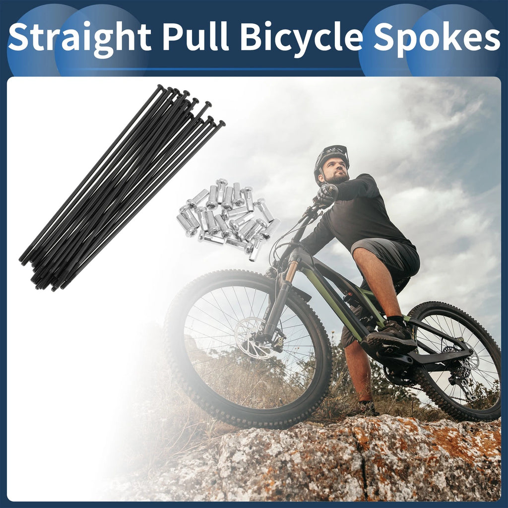 Bicycle Spokes 114mm Carbon Steel for 14G Straight Pull Bike (Various)