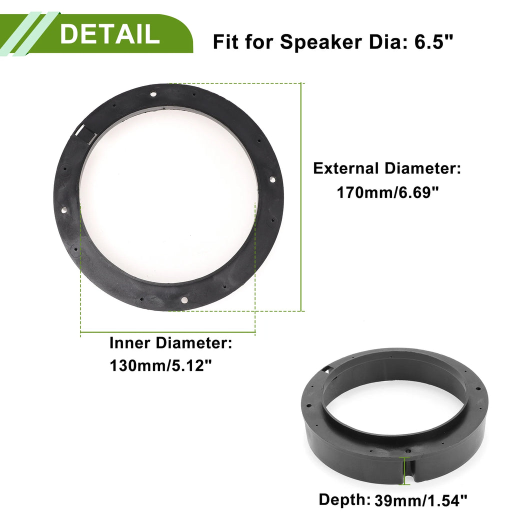 2X Speaker Spacer Ring Adapter for Volkswagen Golf