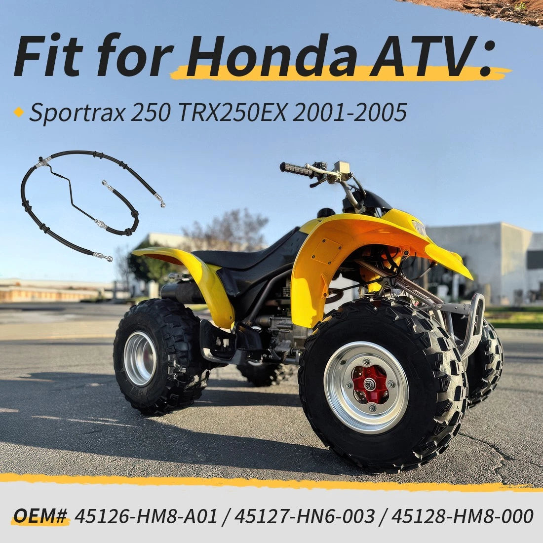 Front Brake Hose Line & Pipe Kit for Honda Sportrax 250 TRX250EX (2001–2005)