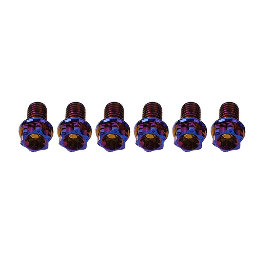 6X Titanium Bolt Torx Head Flange Screw M10x10mm Burn Blue for Motorcycle