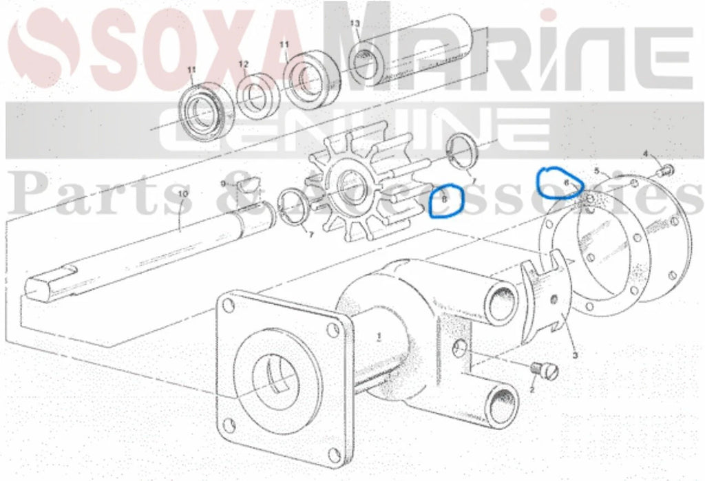 Impeller Kit for Westerbeke Marine Generator (33112, Sierra 23-3302)