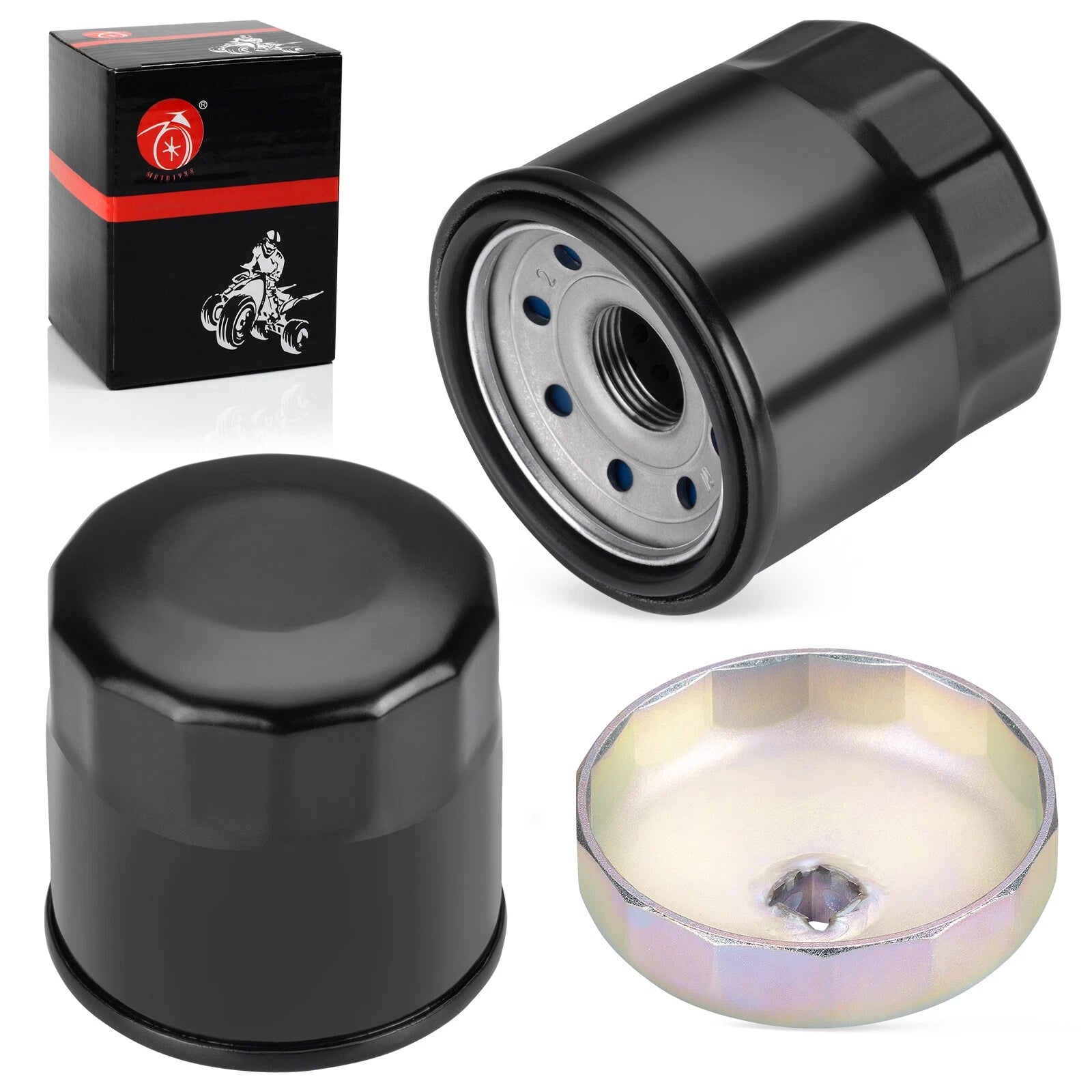 2Pcs Oil Filter & Wrench Tool for Honda Shadow 700 750 800 (VT700C VT750C VT800C)