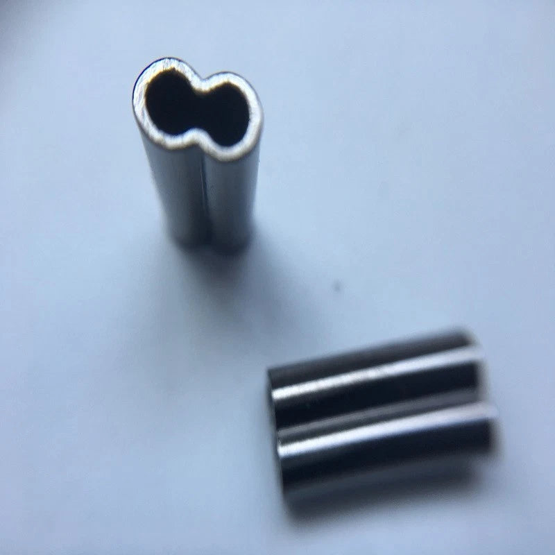 50pcs Double Fishing Crimps for Rig Making - Assorted Sizes