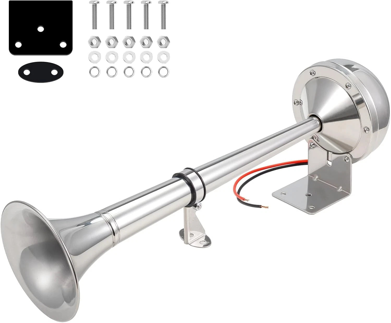 12V 115DB Stainless Steel Single Trumpet Horn for Universal Marine Boat Truck RV