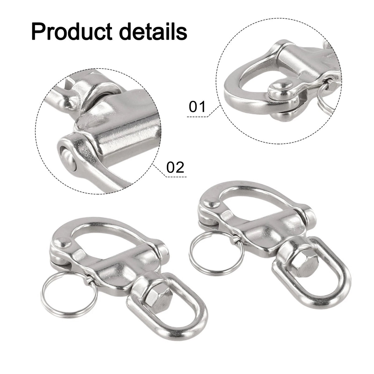 316 Stainless Steel Quick Release Snap Shackles for Boats