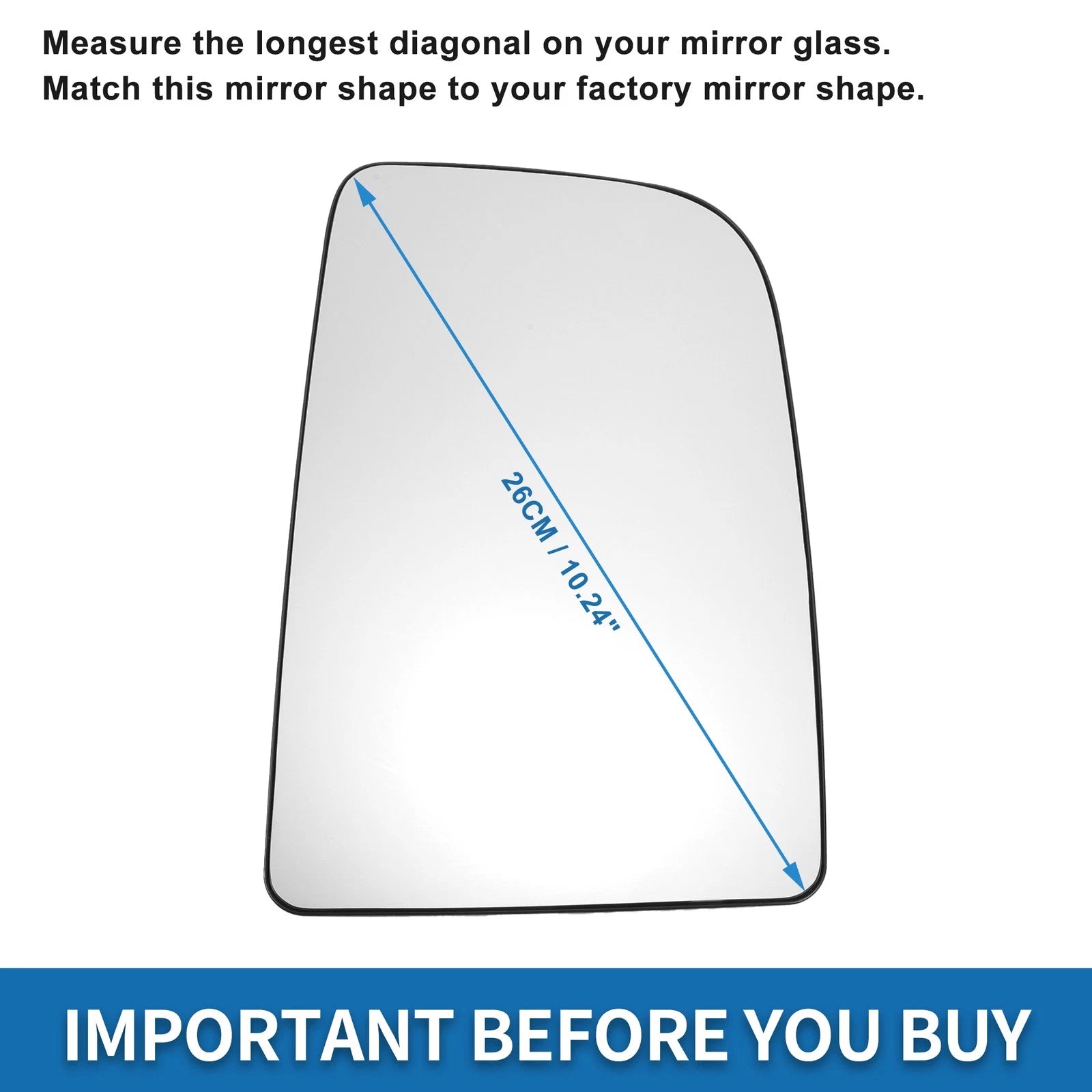 Heated Right Upper Side Mirror Glass Replacement for Mercedes Crafter (2017–2023)
