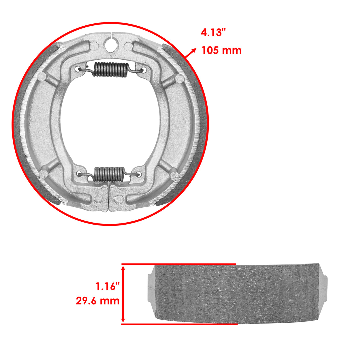 Front Brake Shoes Replacement for Kawasaki KD100 Mini (1976–1979)