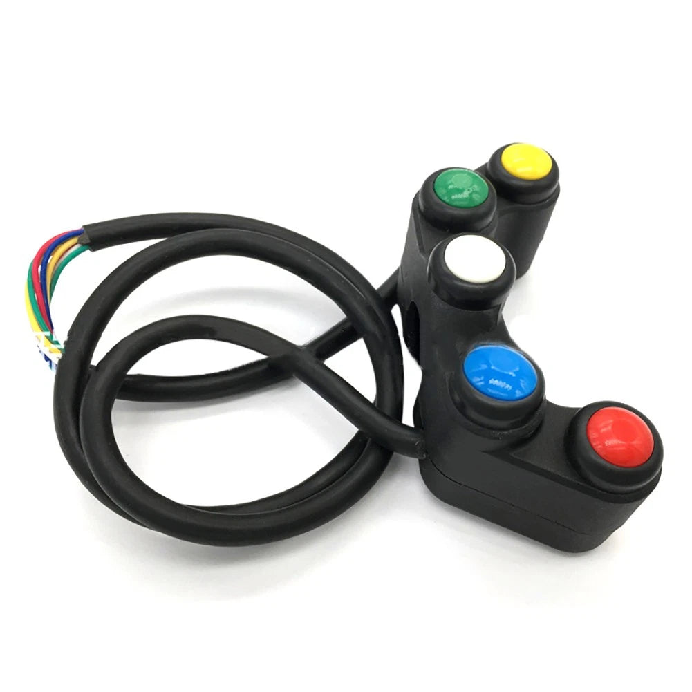 5 Button 12V Handlebar Mount Light Switch for Motorcycle (Universal)
