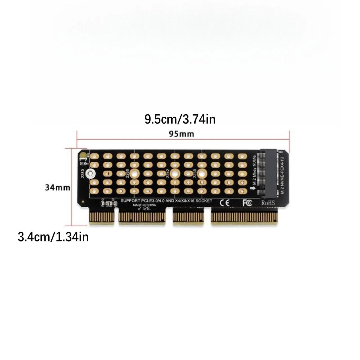 M.2 NVMe SSD to PCI-E Adapter Card PH41-U1 (Full Speed 2280)