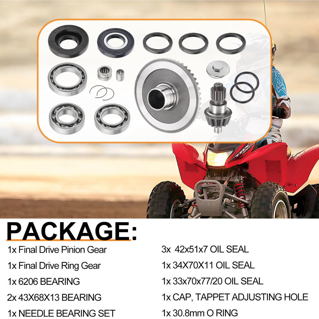 Rear Differential Rebuild Gears Kit for Honda Recon 250 TRX250 (2002–2023)