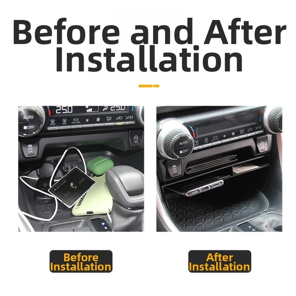 Black ABS Console Storage Organizer for Toyota RAV4 (2020–2023)