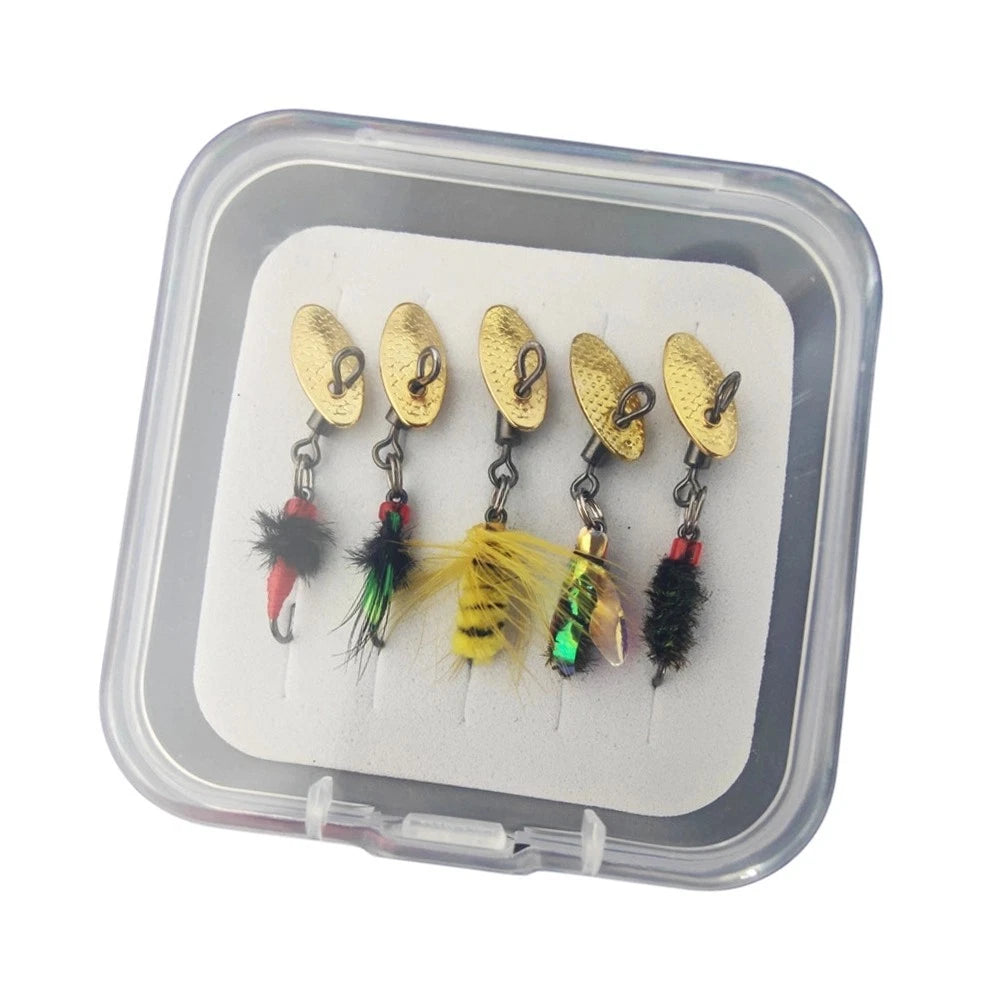 5 Piece Metal Fly Fishing Hooks for Bee Midge Pattern Tying
