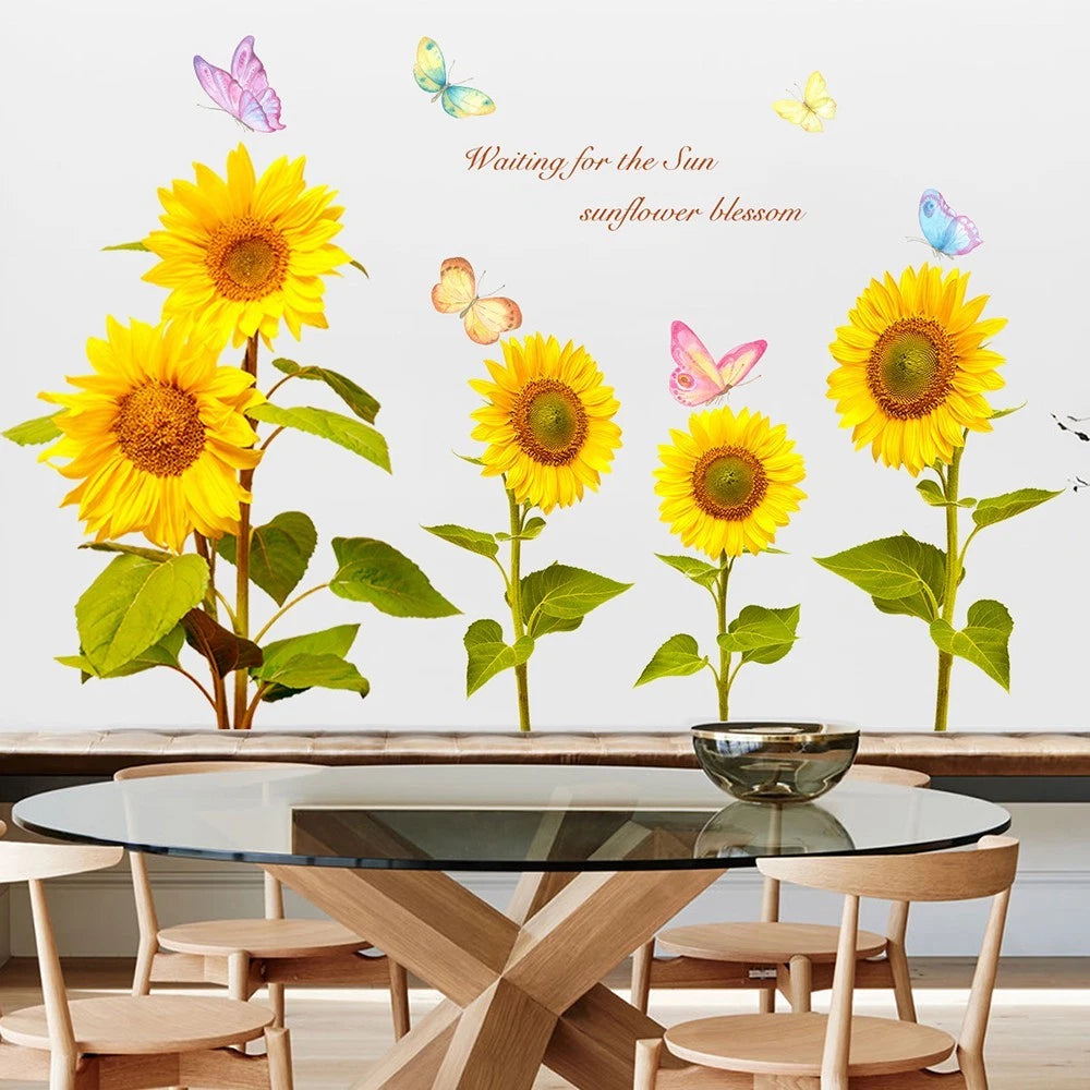Sunflower PVC Removable Wall Sticker Decal for Kindergarten