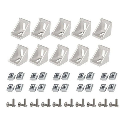 50Pcs Aluminum Corner Bracket M5 X 10mm Profile Connector