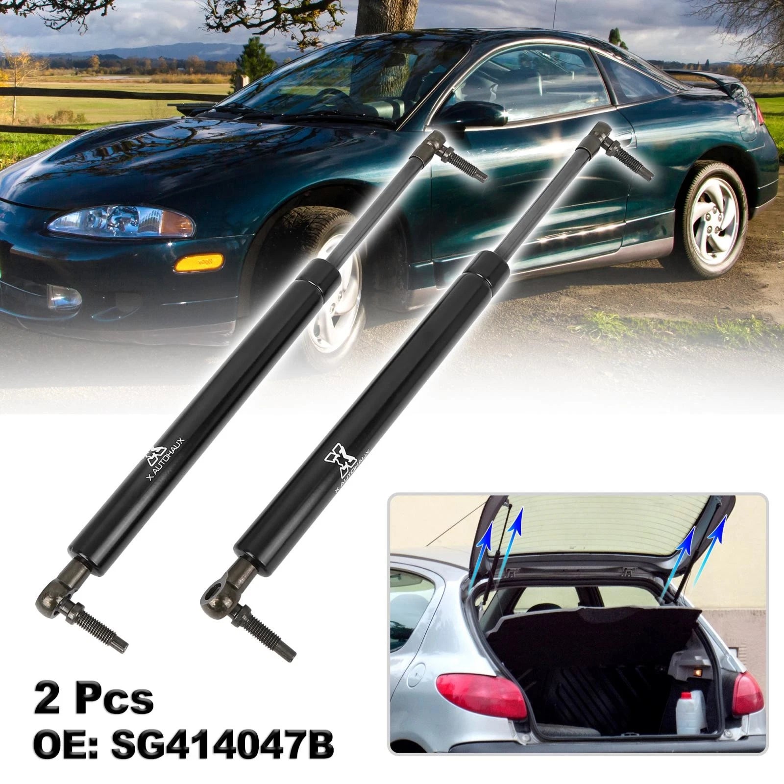 2pcs Rear Trunk Lift Support Struts for Mitsubishi Eclipse Coupe (2000–2005)