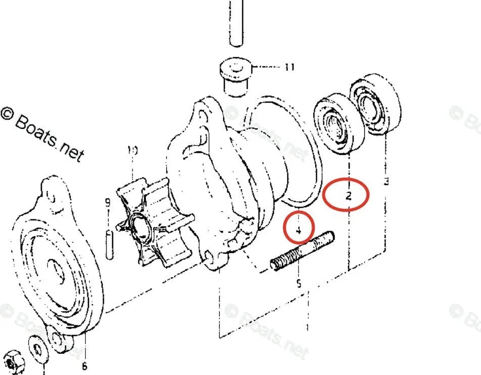 Lower Unit Seal Kit for Suzuki DT2 2HP, DT2.2 2.2HP (2X) 09289-10005, 09289-10003