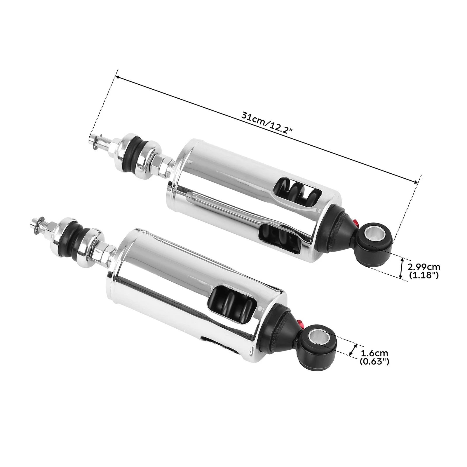 Heavy Duty Rear Shocks for Harley Softail Fatboy Night Train (2000–2017)