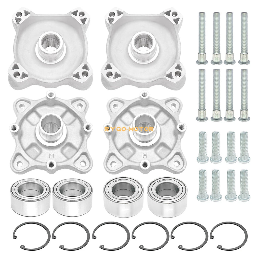 Front & Rear Wheel Hubs & Bearings & Studs Kit for Polaris RZR 800 (2008–2014)