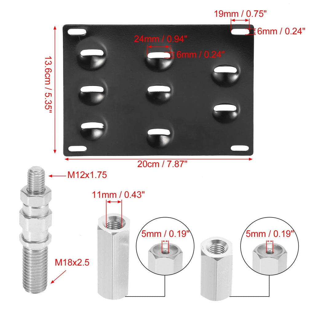 Front Bumper Tow Hook License Plate Mount Bracket Set for Mazda MX-5 Miata (2016–2017)