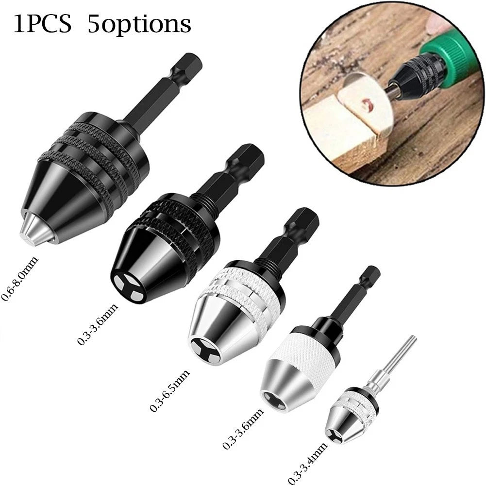 6.35mm Hex Shank Keyless Drill Bit Chuck Adapter for