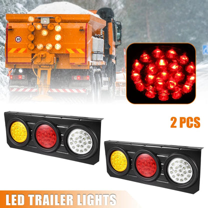 63 LED Turn Signal Brake Tail Lamp 2pcs for 12V–36V Car Universal (12–36V)