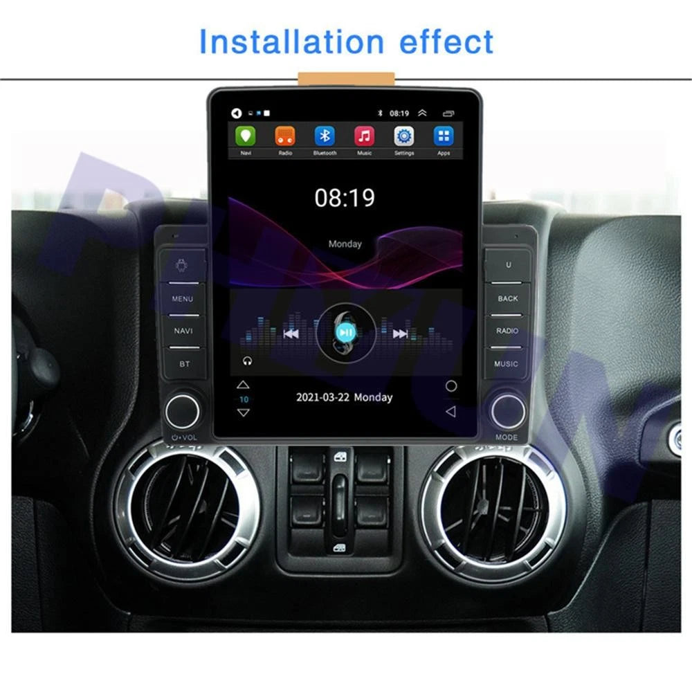 9.5" Vertical Android 10.1 Stereo Radio GPS for Dodge Ram, Caliber, Jeep Wrangler (2010–2023)