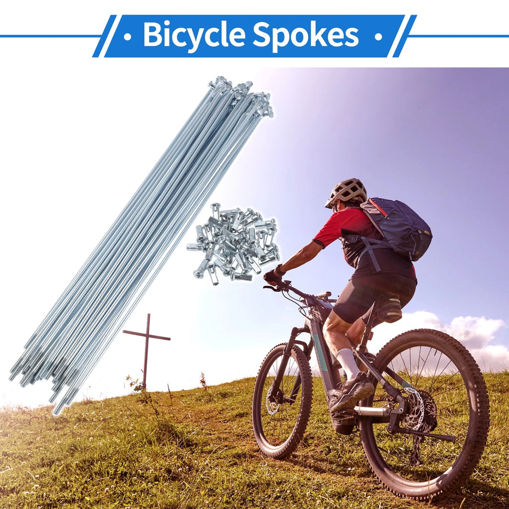 Bicycle Spokes Nipple Set 220mm Carbon Steel Galvanized Universal (1 Set)