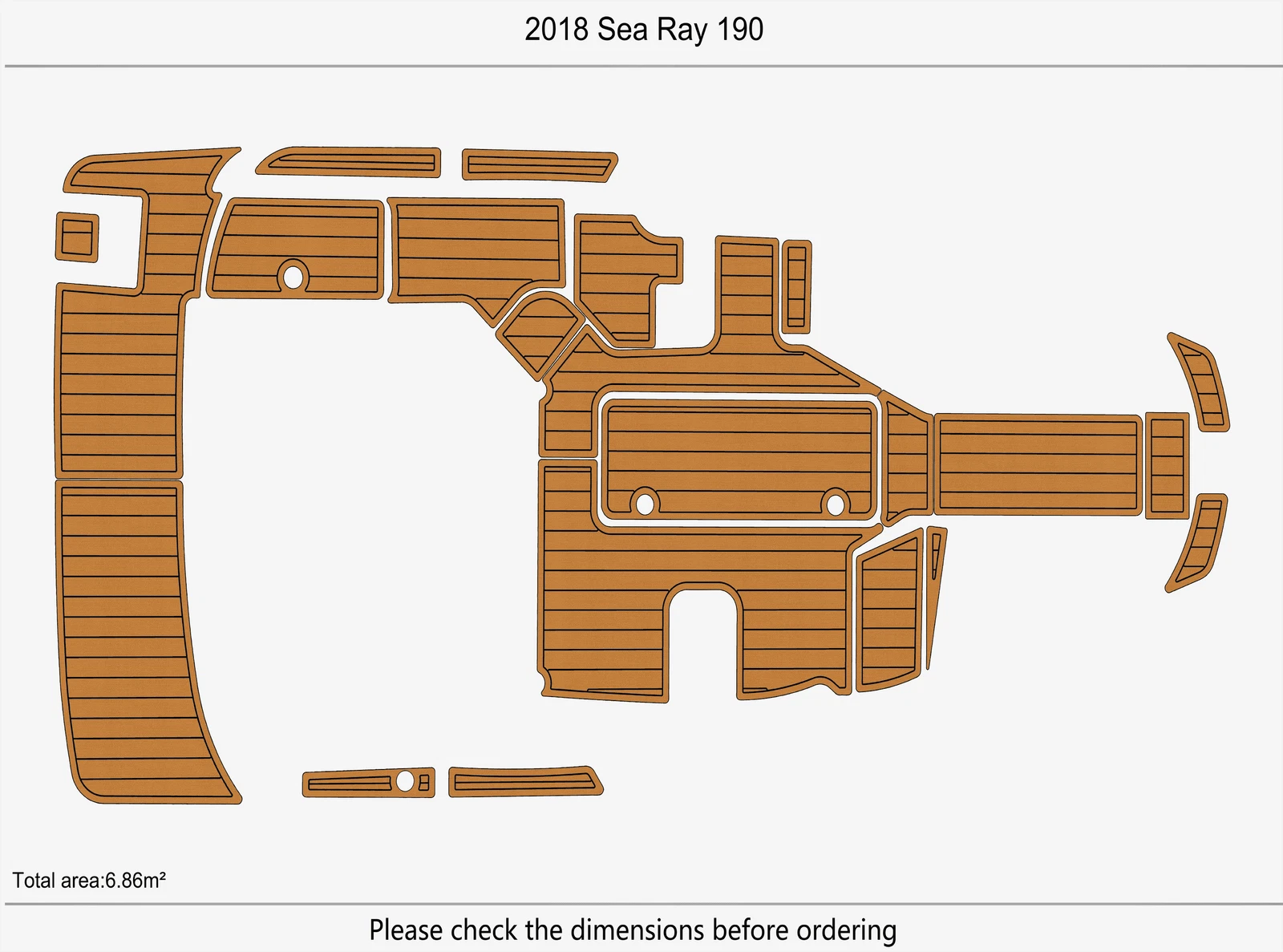 EVA Foam Teak Deck Mat for Sea Ray 190 (2018)