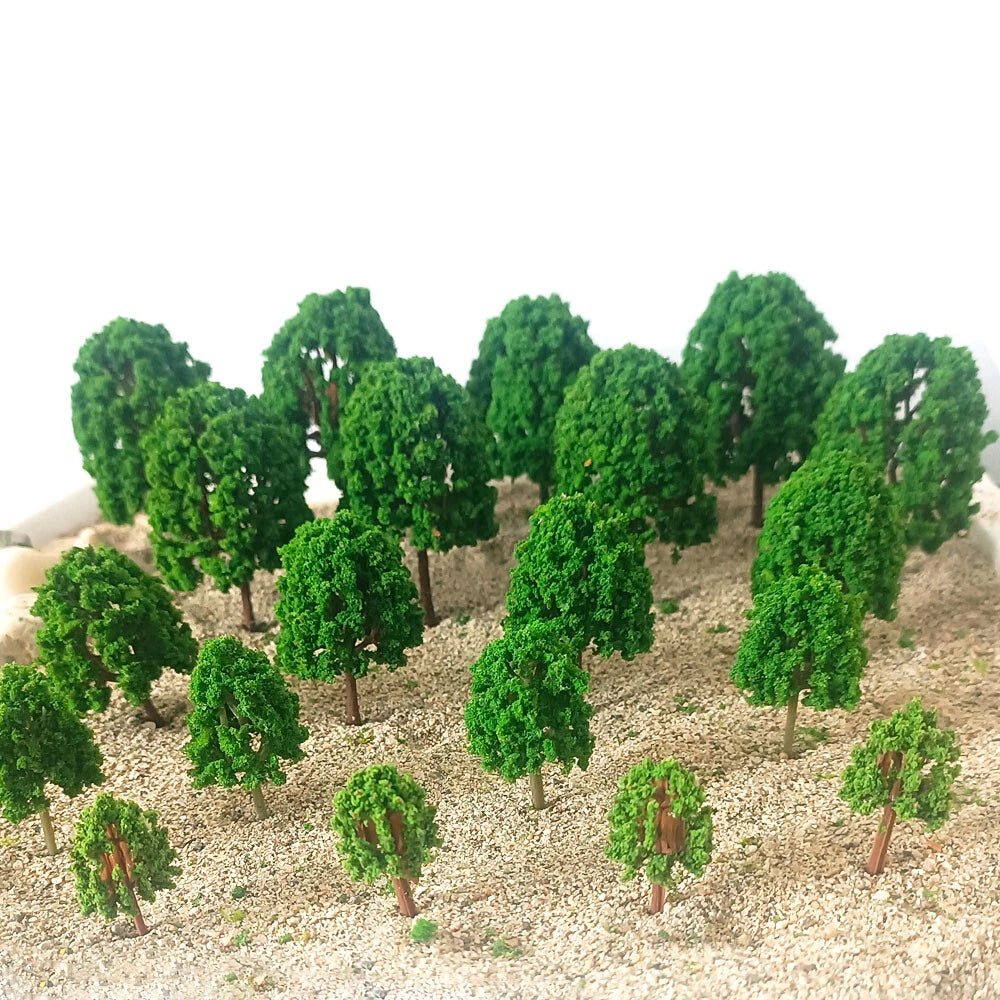 20pcs Mixed Size Trees for Model Train Railroad Scenery (Scale DIY)