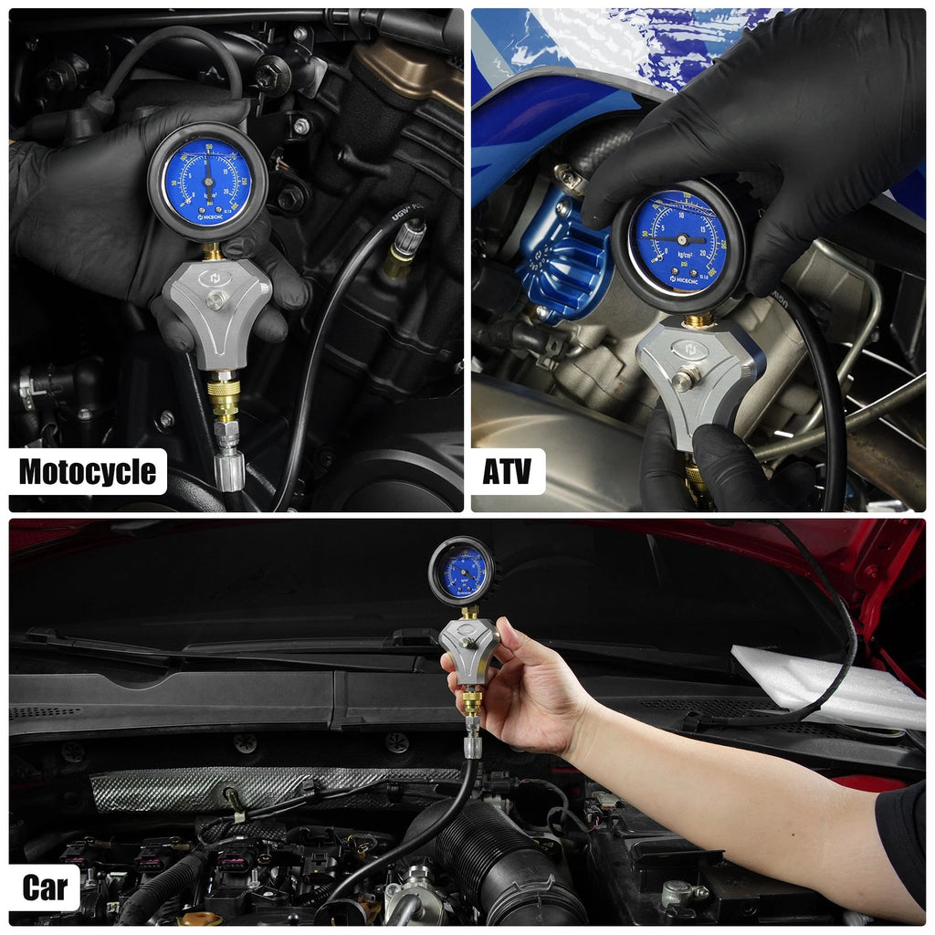 Engine Cylinder Compression Gauge Tester for 2-Stroke and 4-Stroke Engines