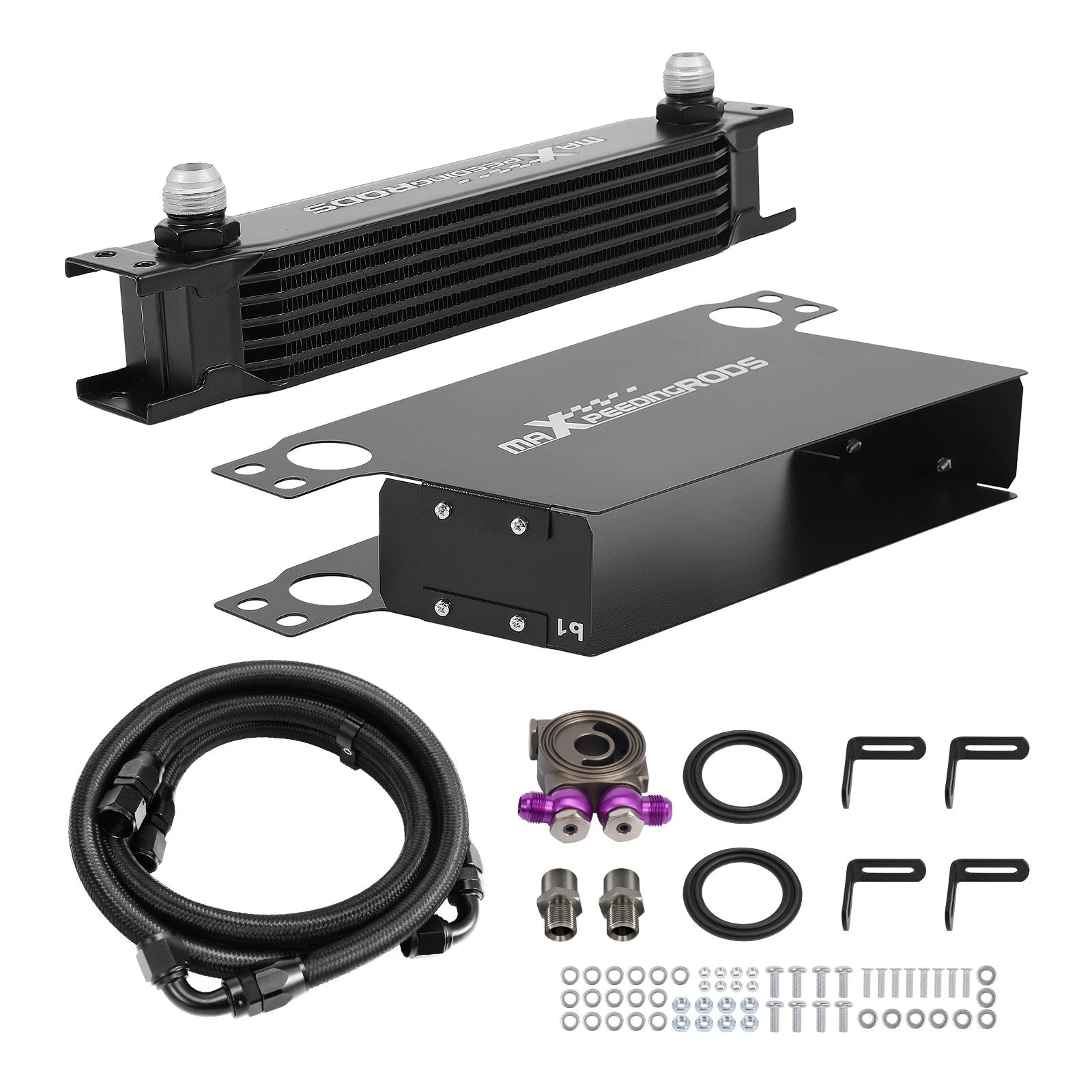 7 Row Engine Oil Cooler Kit for Universal Applications (10AN)