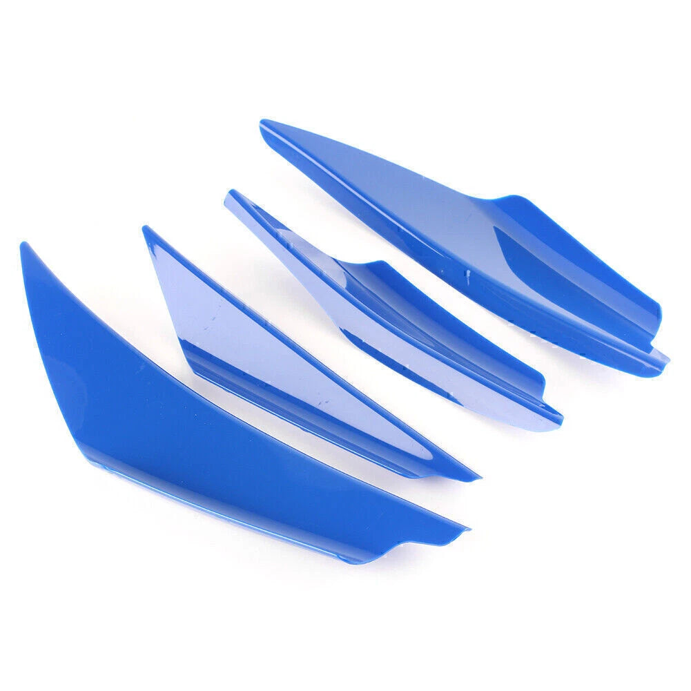 Front Bumper Canards Splitter Fins for Universal Fit (ABS Plastic)