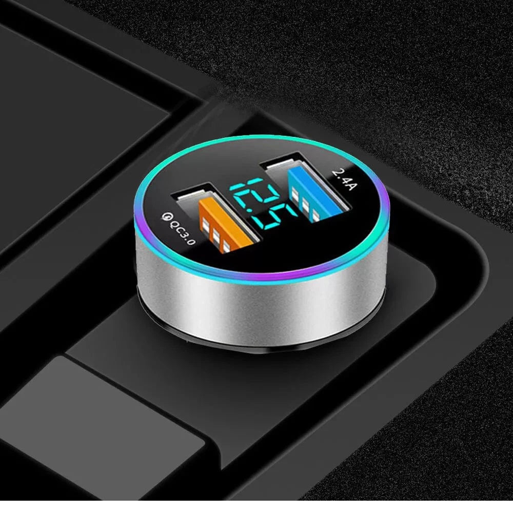 1Pc Dual USB Car Phone Charger Adapter for Universal Vehicles (LED)